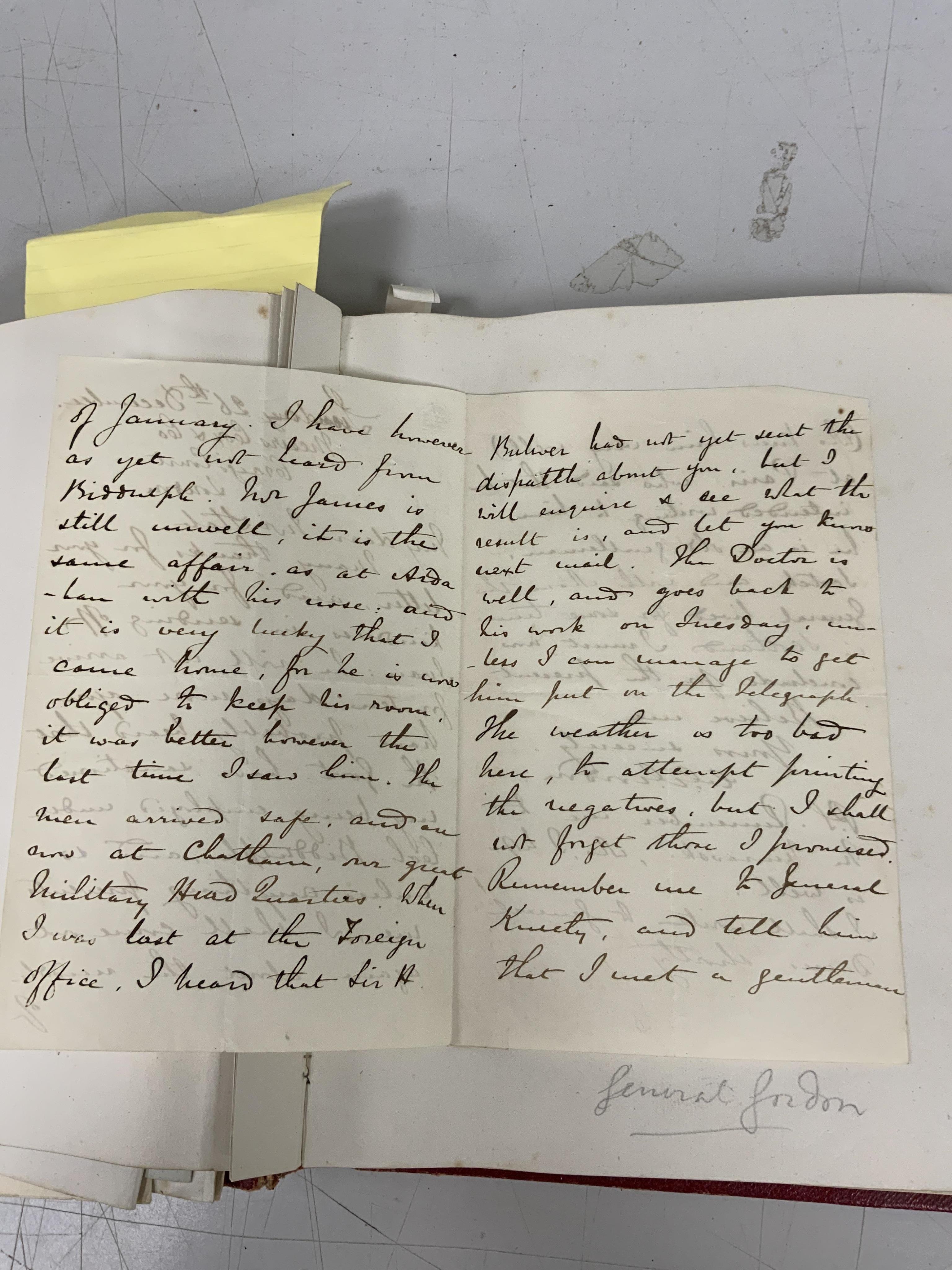 A Victorian autograph book containing a collection of complete letters, partial letters and cut out signatures from leading and influential figures primarily from the second half of the nineteenth century, many of the ex